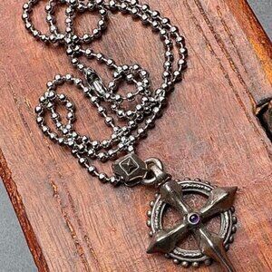 C'est Magnifique Deaf Breed Amethyst Custom Cross Pendant Silver 925 Limited